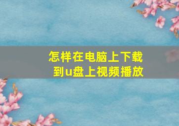 怎样在电脑上下载到u盘上视频播放