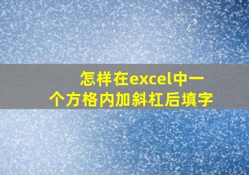 怎样在excel中一个方格内加斜杠后填字