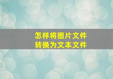 怎样将图片文件转换为文本文件