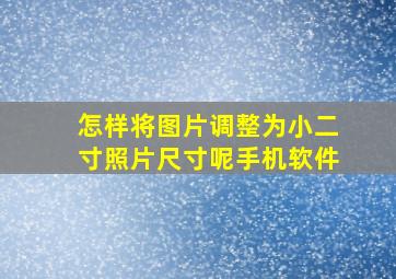 怎样将图片调整为小二寸照片尺寸呢手机软件