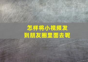 怎样将小视频发到朋友圈里面去呢