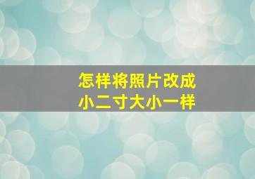 怎样将照片改成小二寸大小一样