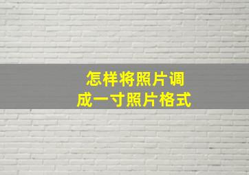 怎样将照片调成一寸照片格式