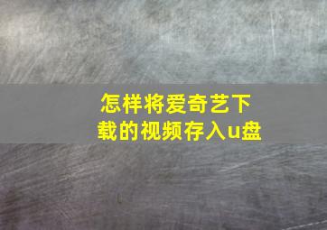 怎样将爱奇艺下载的视频存入u盘