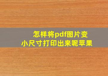 怎样将pdf图片变小尺寸打印出来呢苹果