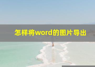 怎样将word的图片导出