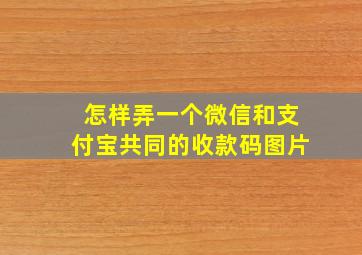 怎样弄一个微信和支付宝共同的收款码图片