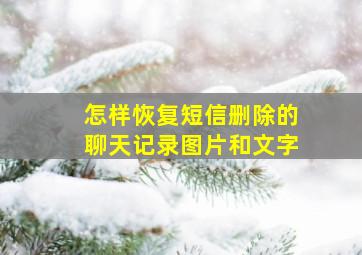 怎样恢复短信删除的聊天记录图片和文字