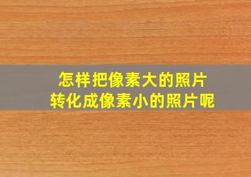 怎样把像素大的照片转化成像素小的照片呢