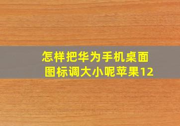 怎样把华为手机桌面图标调大小呢苹果12