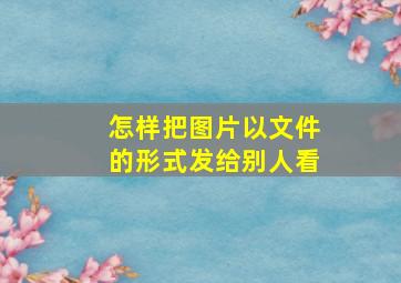 怎样把图片以文件的形式发给别人看