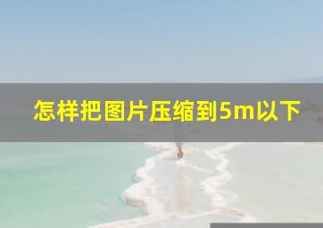 怎样把图片压缩到5m以下