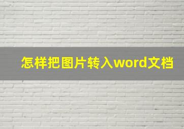 怎样把图片转入word文档