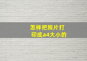 怎样把照片打印成a4大小的