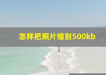 怎样把照片缩到500kb