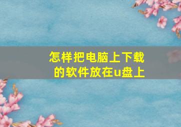 怎样把电脑上下载的软件放在u盘上