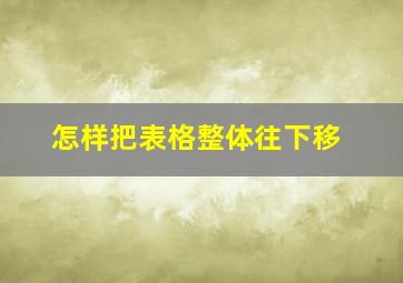 怎样把表格整体往下移