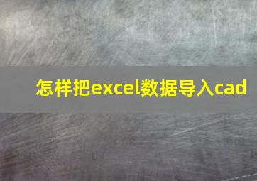 怎样把excel数据导入cad