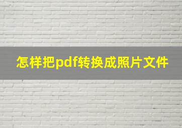 怎样把pdf转换成照片文件