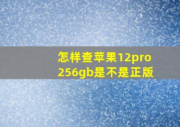 怎样查苹果12pro256gb是不是正版