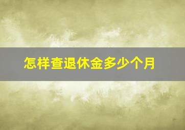 怎样查退休金多少个月