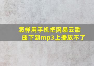 怎样用手机把网易云歌曲下到mp3上播放不了