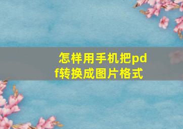 怎样用手机把pdf转换成图片格式