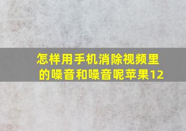 怎样用手机消除视频里的噪音和噪音呢苹果12