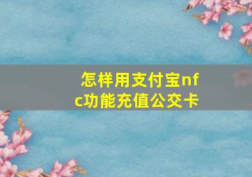 怎样用支付宝nfc功能充值公交卡