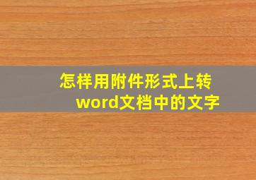 怎样用附件形式上转word文档中的文字