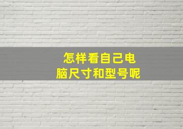 怎样看自己电脑尺寸和型号呢