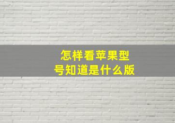 怎样看苹果型号知道是什么版