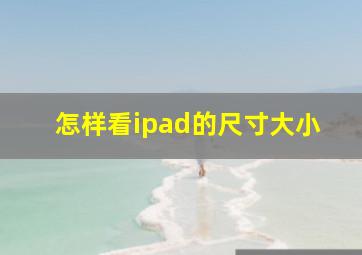 怎样看ipad的尺寸大小