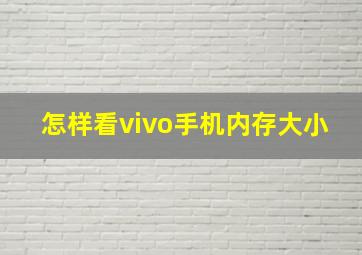 怎样看vivo手机内存大小