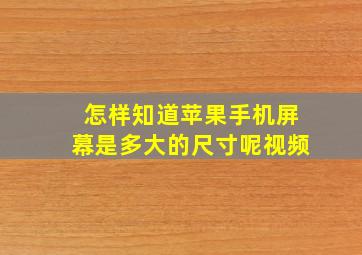 怎样知道苹果手机屏幕是多大的尺寸呢视频