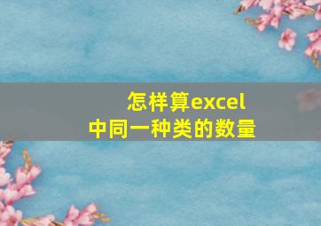 怎样算excel中同一种类的数量