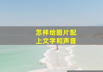 怎样给图片配上文字和声音