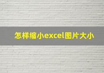 怎样缩小excel图片大小