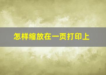 怎样缩放在一页打印上