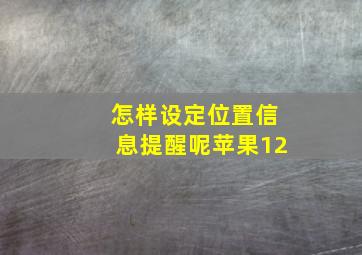 怎样设定位置信息提醒呢苹果12