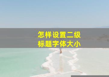 怎样设置二级标题字体大小