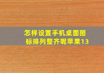 怎样设置手机桌面图标排列整齐呢苹果13