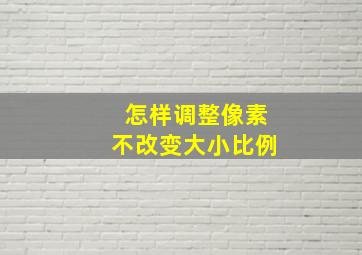 怎样调整像素不改变大小比例