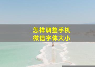 怎样调整手机微信字体大小