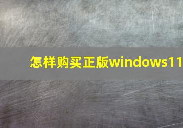 怎样购买正版windows11