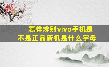 怎样辨别vivo手机是不是正品新机是什么字母