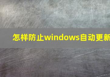 怎样防止windows自动更新