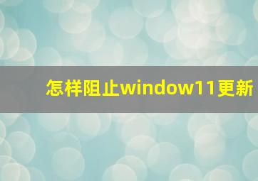 怎样阻止window11更新