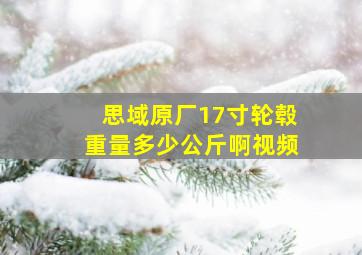 思域原厂17寸轮毂重量多少公斤啊视频