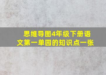 思维导图4年级下册语文第一单园的知识点一张